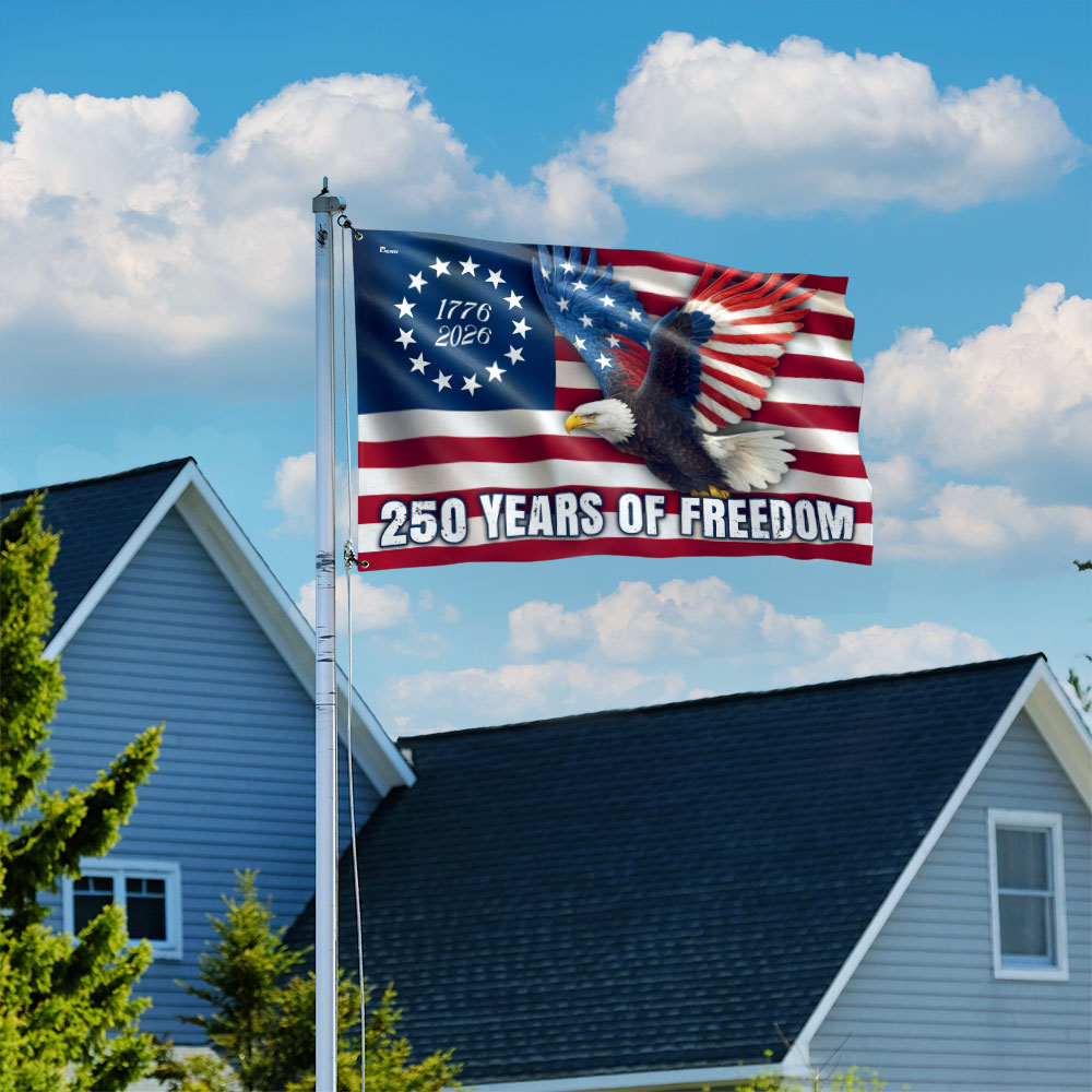 Betsy Ross 250-års Jubilæum Ørn Grommet Flag i Lærred