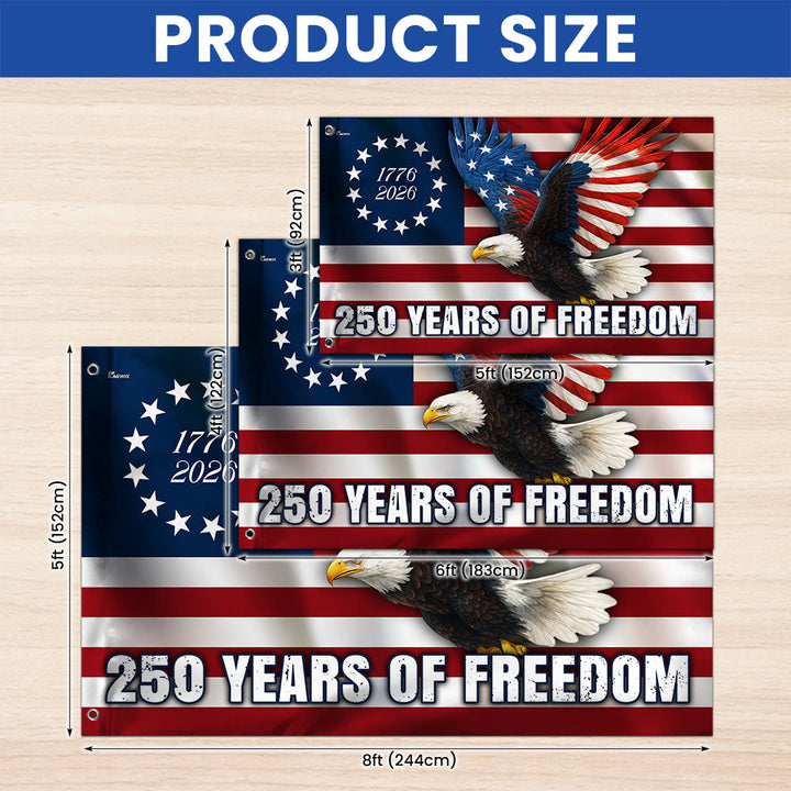 Betsy Ross 250-års Jubilæum Ørn Grommet Flag i Lærred
