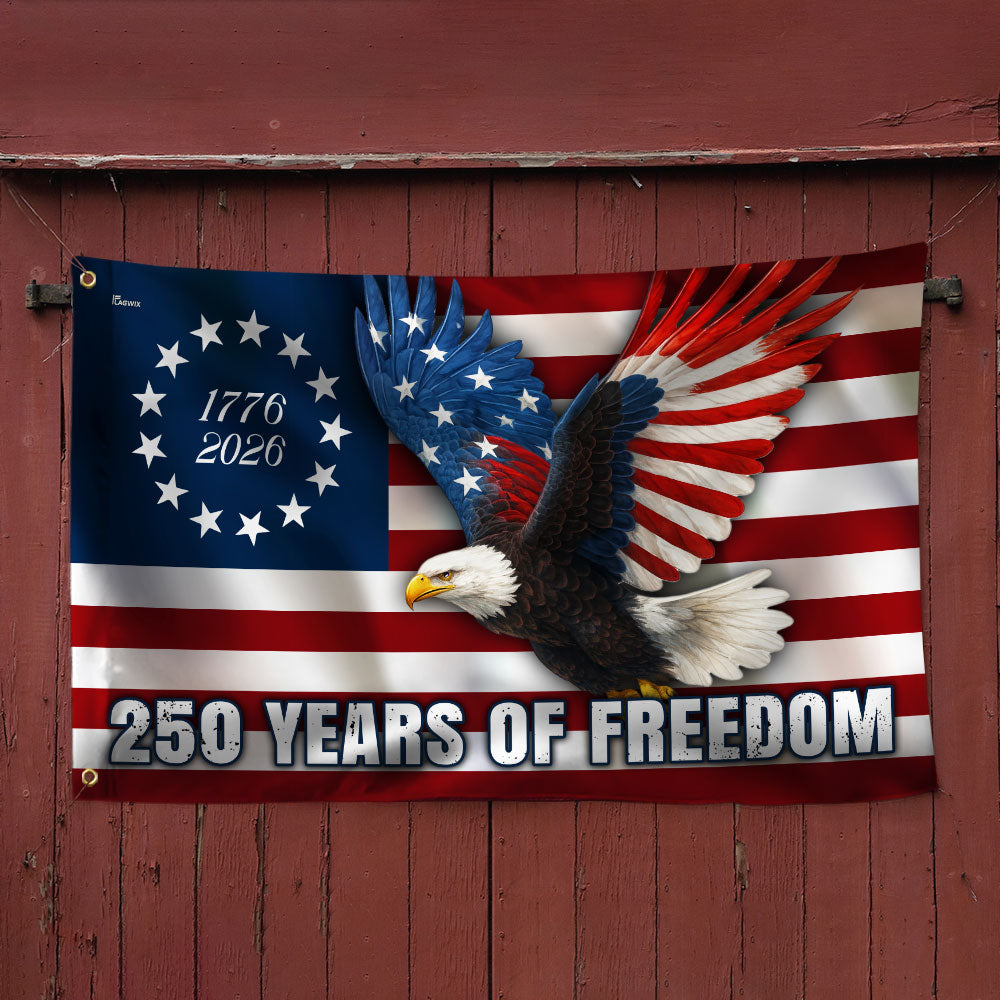 Betsy Ross 250-års Jubilæum Ørn Grommet Flag i Lærred