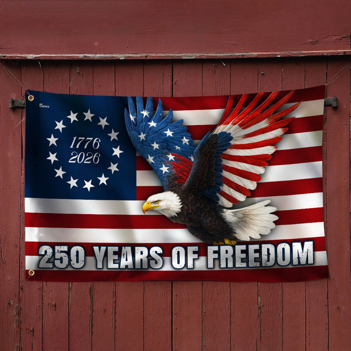 Betsy Ross 250-års Jubilæum Ørn Grommet Flag i Lærred