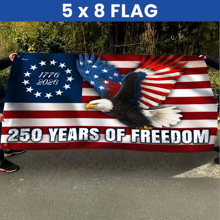 Betsy Ross 250-års Jubilæum Ørn Grommet Flag i Lærred