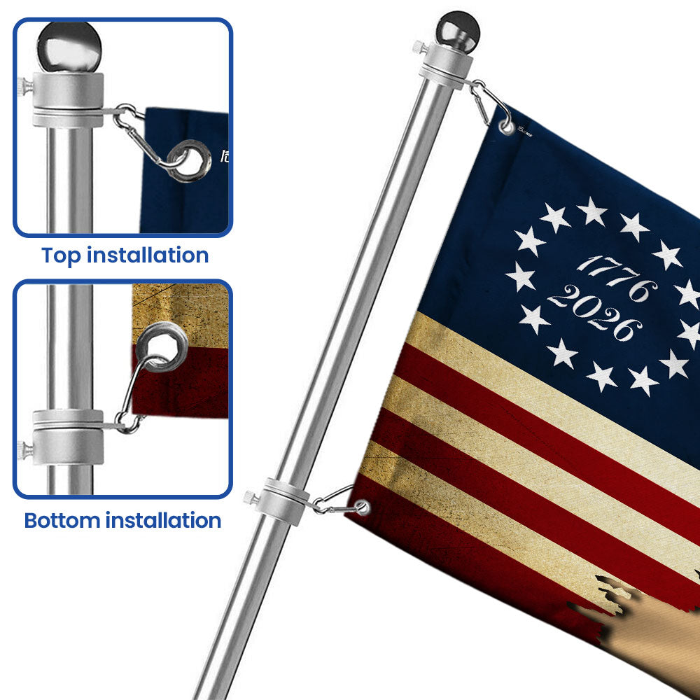Black Angus Grommet Flag i Lærred