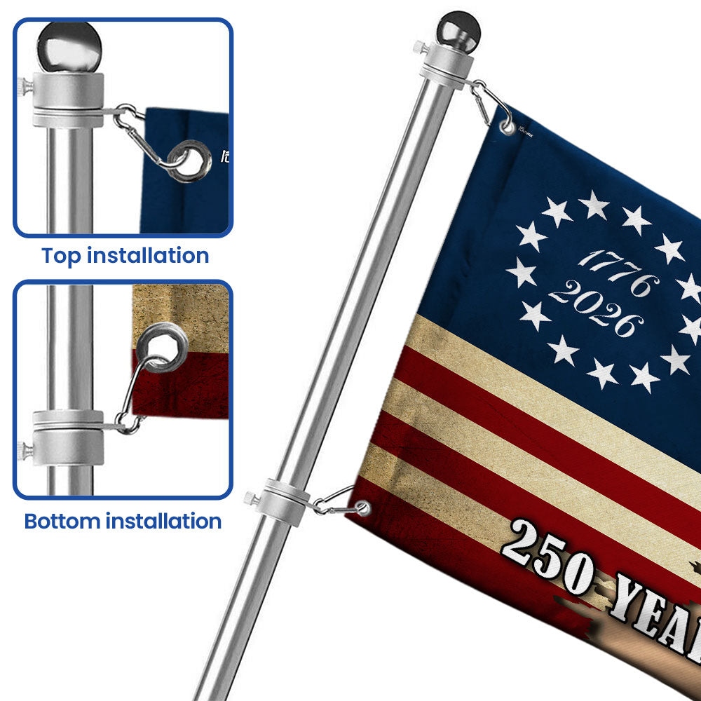 Dobbelt-Sidet Lærred Hesteflag med Metaløjer