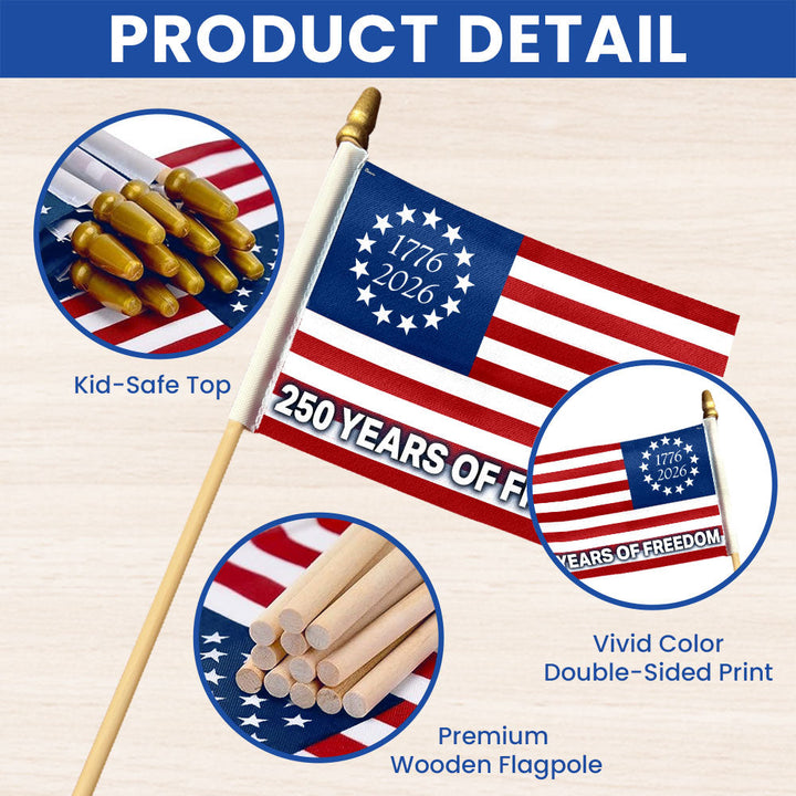 Håndholdt Mini Amerikansk Flag 4x6 Tommer