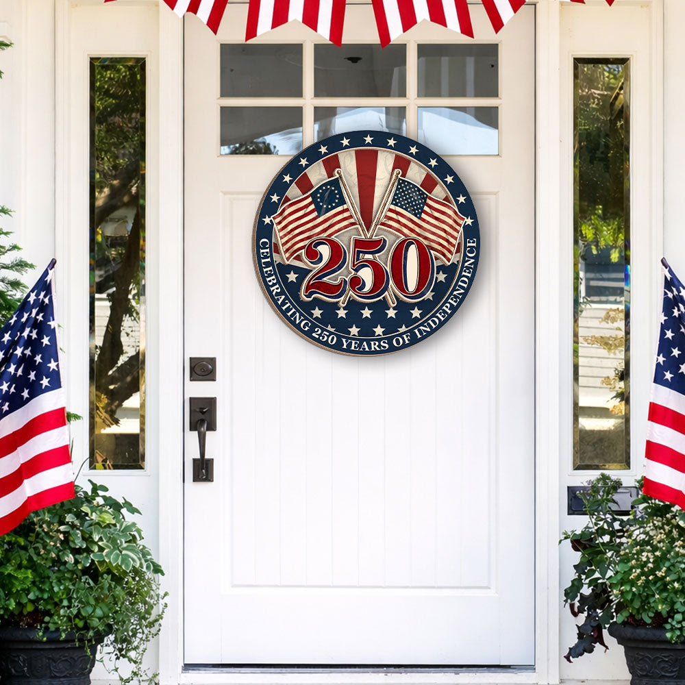 Betsy Ross Flag Træskilt 250-års Jubilæum