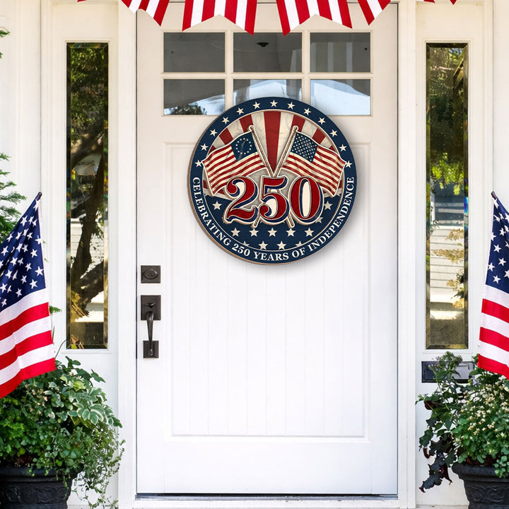 Betsy Ross Flag Træskilt 250-års Jubilæum