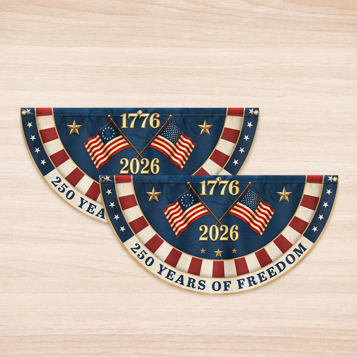 Dobbeltsidet Betsy Ross Fan Flag - 250 Års Frihed i Lærred