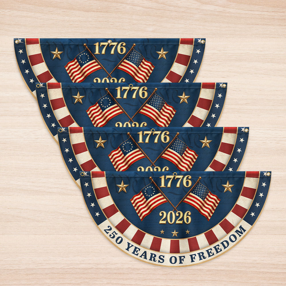 Dobbeltsidet Betsy Ross Fan Flag - 250 Års Frihed i Lærred