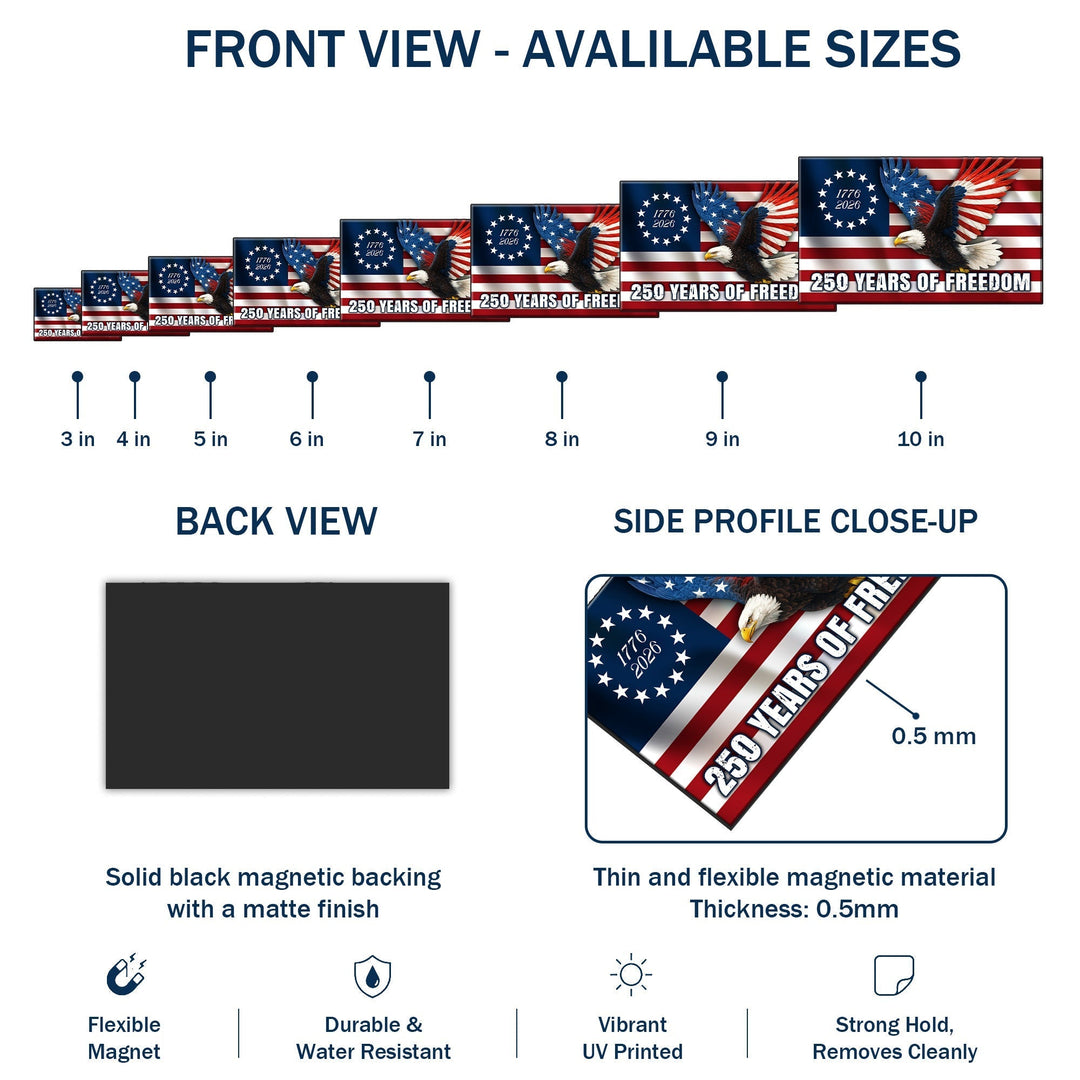 Betsy Ross Flag Ørn Bil Magnet med Personlig Tilpasning