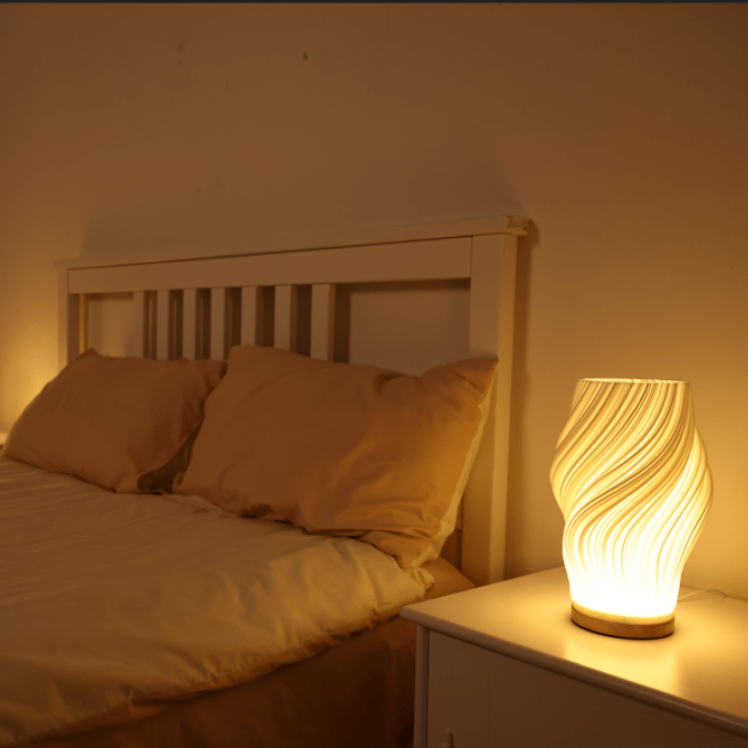 Designer LED Bordlampe med Justerbar Lysstyrke og Dobbelt Lysfarve