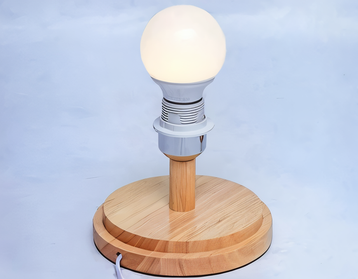 Vintage Bamboo Bordlampe med Rattan Skærm