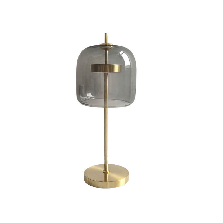 Moderne Bordlampe i Plastik og Metal med Varmt Lys