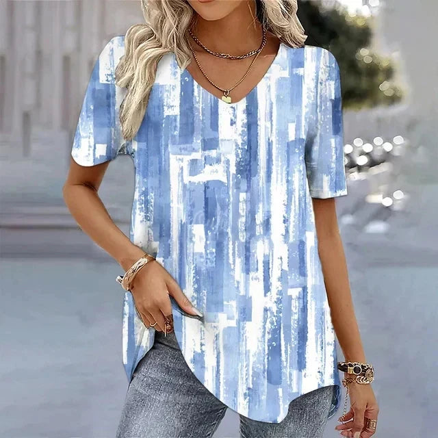 Jordan™ | Kvinders Stribede V-Hals T-Shirt