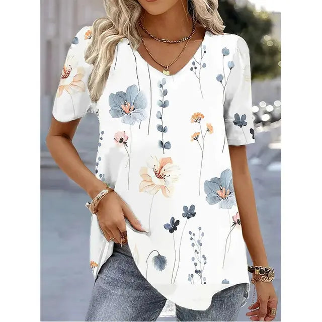 Jordan™ | Kvinders Stribede V-Hals T-Shirt