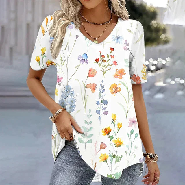 Jordan™ | Kvinders Stribede V-Hals T-Shirt