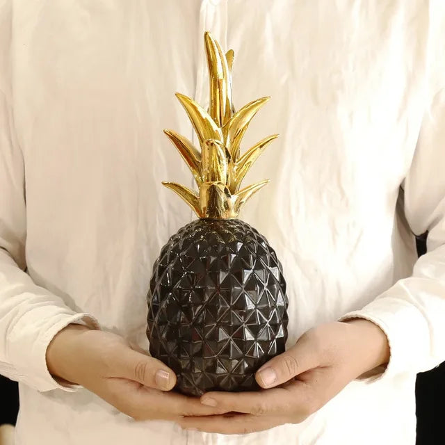 Elegant Gul Ananas Dekorativ Accent Stykke i Kunstig Harpiks