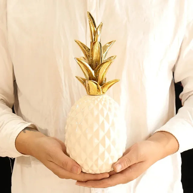 Elegant Gul Ananas Dekorativ Accent Stykke i Kunstig Harpiks