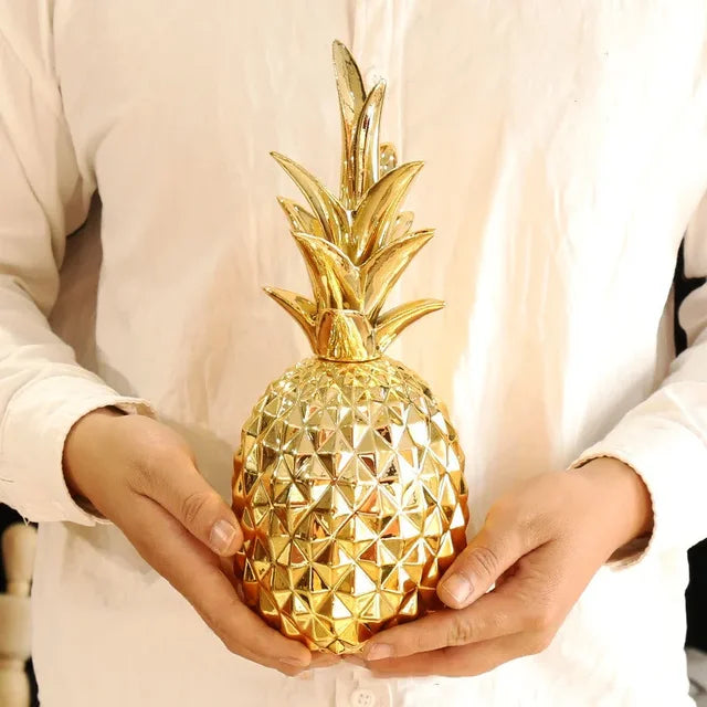 Elegant Gul Ananas Dekorativ Accent Stykke i Kunstig Harpiks