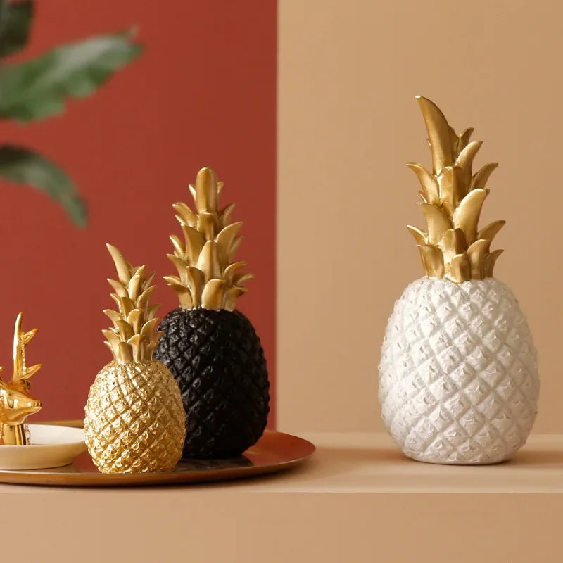 Elegant Gul Ananas Dekorativ Accent Stykke i Kunstig Harpiks