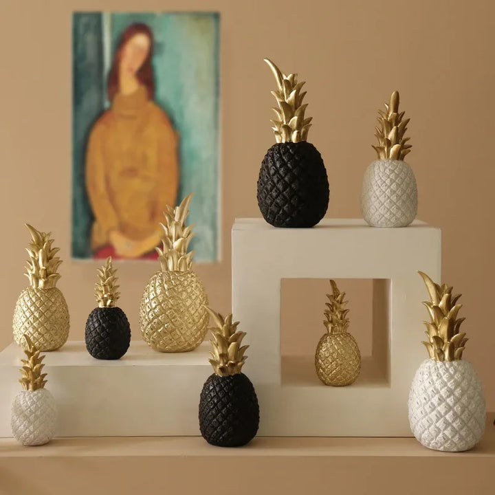 Elegant Gul Ananas Dekorativ Accent Stykke i Kunstig Harpiks