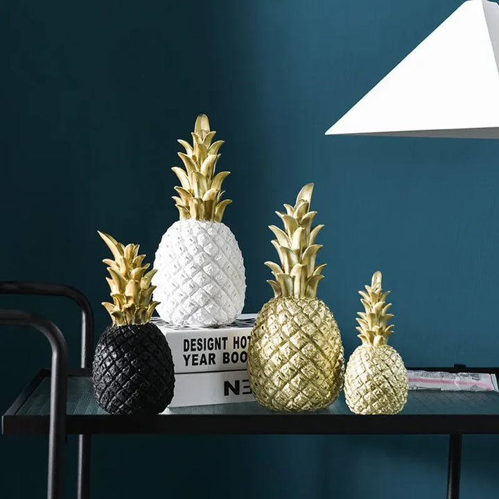 Elegant Gul Ananas Dekorativ Accent Stykke i Kunstig Harpiks