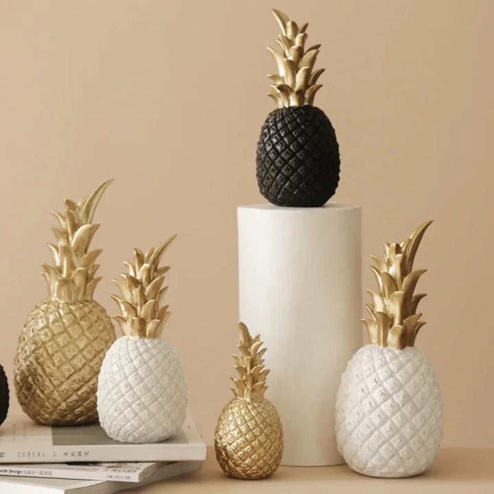 Elegant Gul Ananas Dekorativ Accent Stykke i Kunstig Harpiks