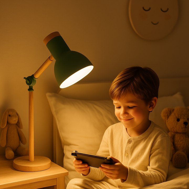 Justerbar Bordlampe i Træ med Skandinavisk Design