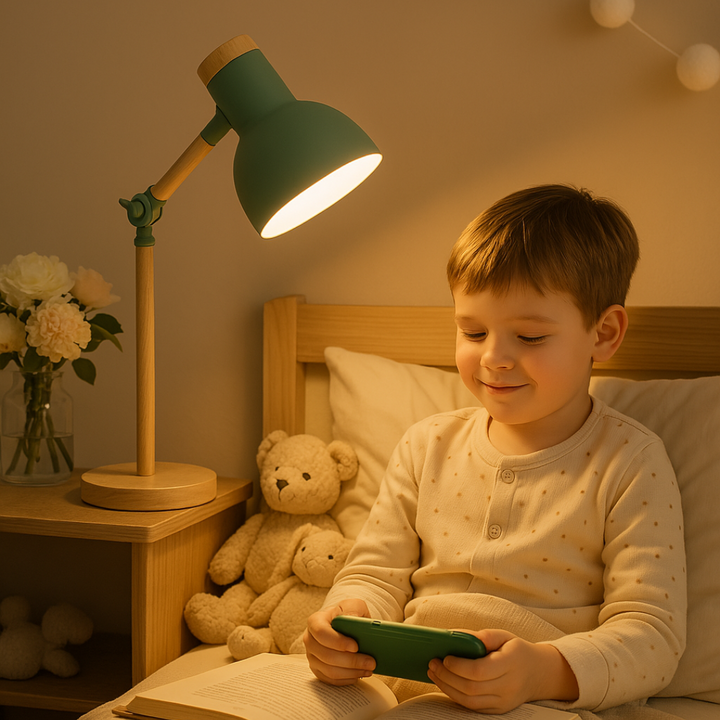 Justerbar Bordlampe i Træ med Skandinavisk Design