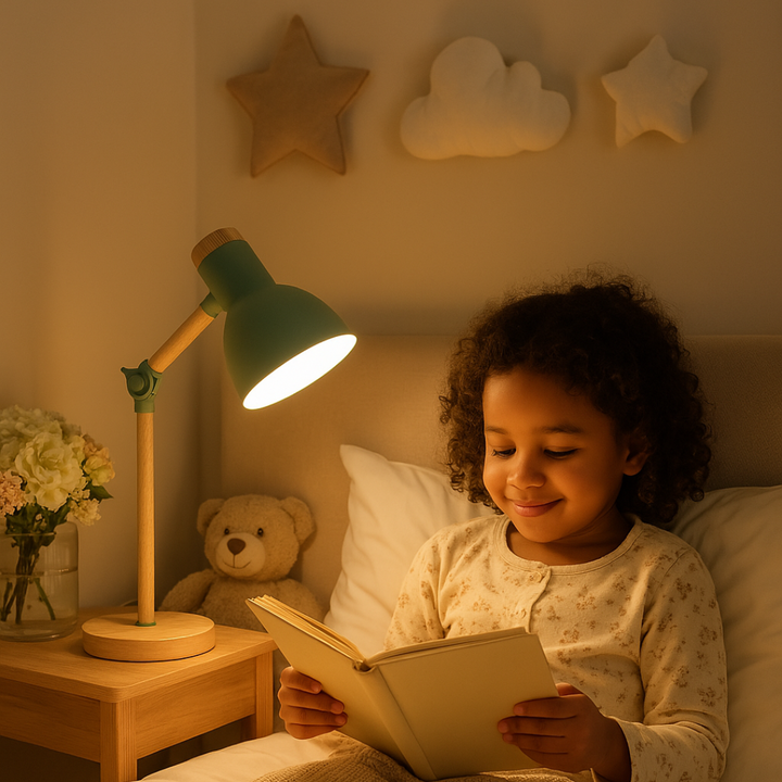 Justerbar Bordlampe i Træ med Skandinavisk Design