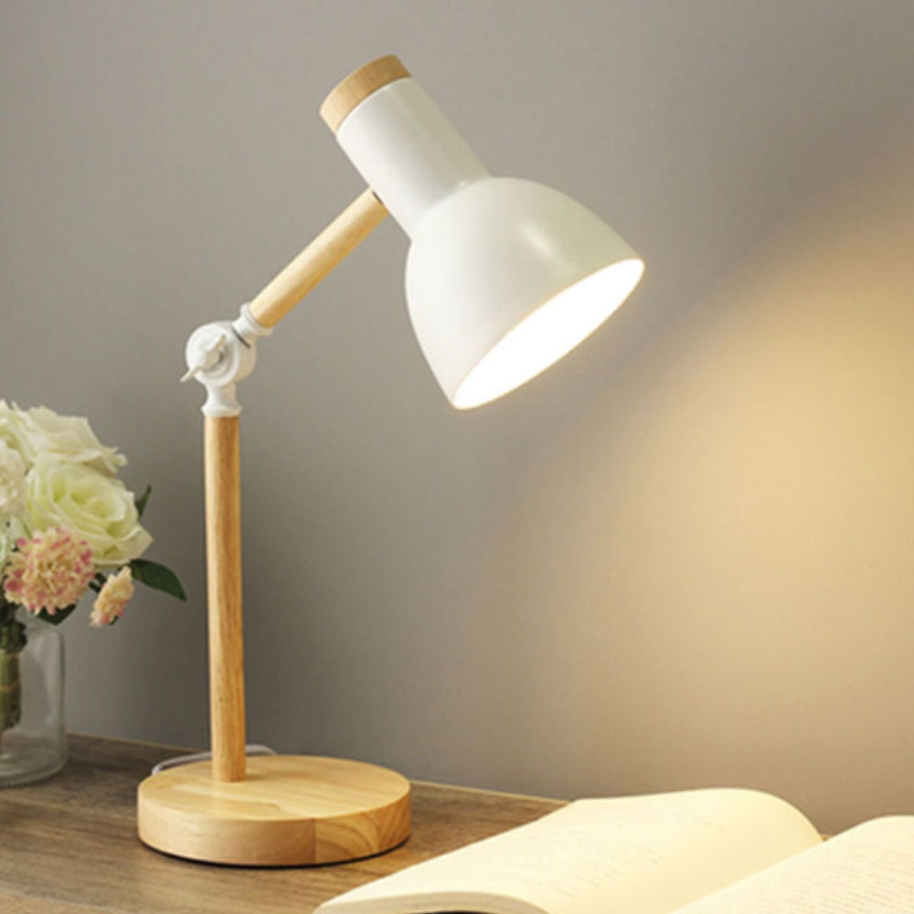 Nordisk LED Skrivebordslampe i Træ og Metal