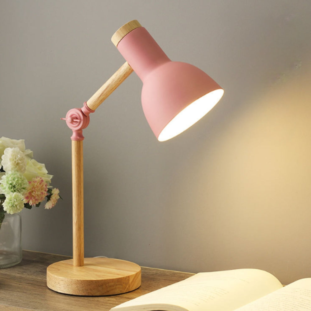 Nordisk LED Skrivebordslampe i Træ og Metal