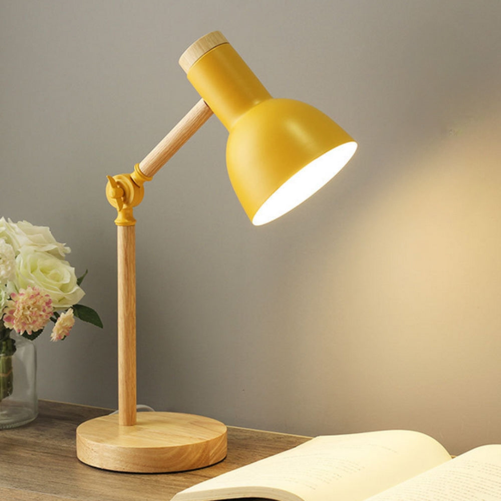 Nordisk LED Skrivebordslampe i Træ og Metal