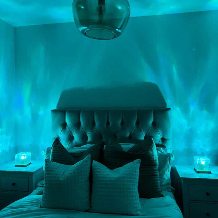 LED Aurora Projektor Lampe med 16 Farver og Fjernbetjening