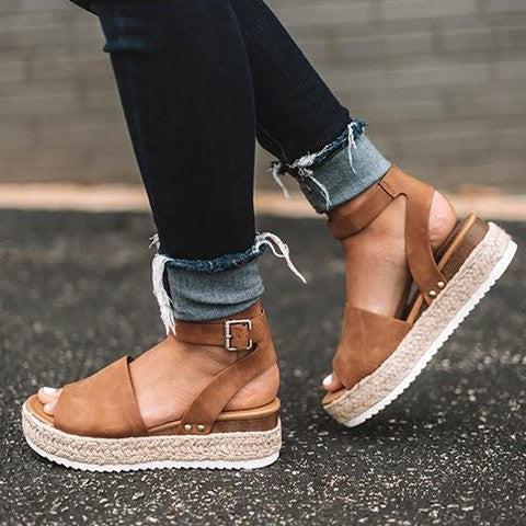 Jana | Dame Plateau Ankelrem Højhælede Sandaler