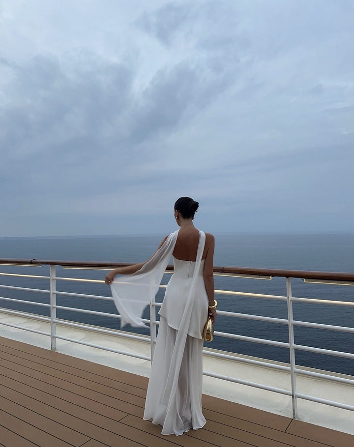 Stella | Strapless Asymmetrical Maxi Dress for Women - Perfect for Wedding Guests