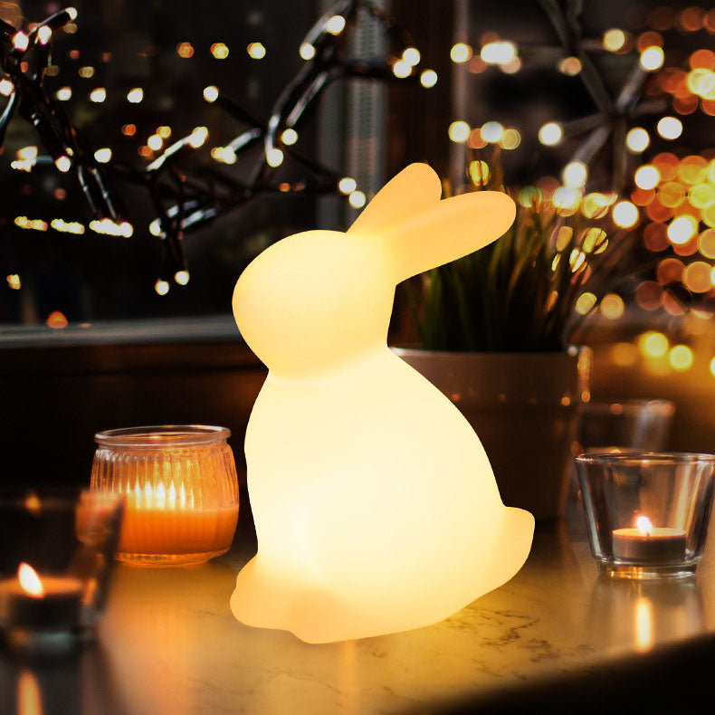 LED Kanin Bordlampe i Hvid med Blødt Lys