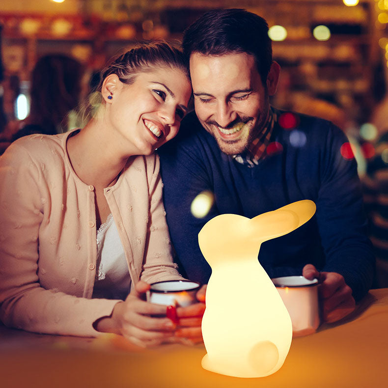 LED Kanin Bordlampe i Hvid med Blødt Lys