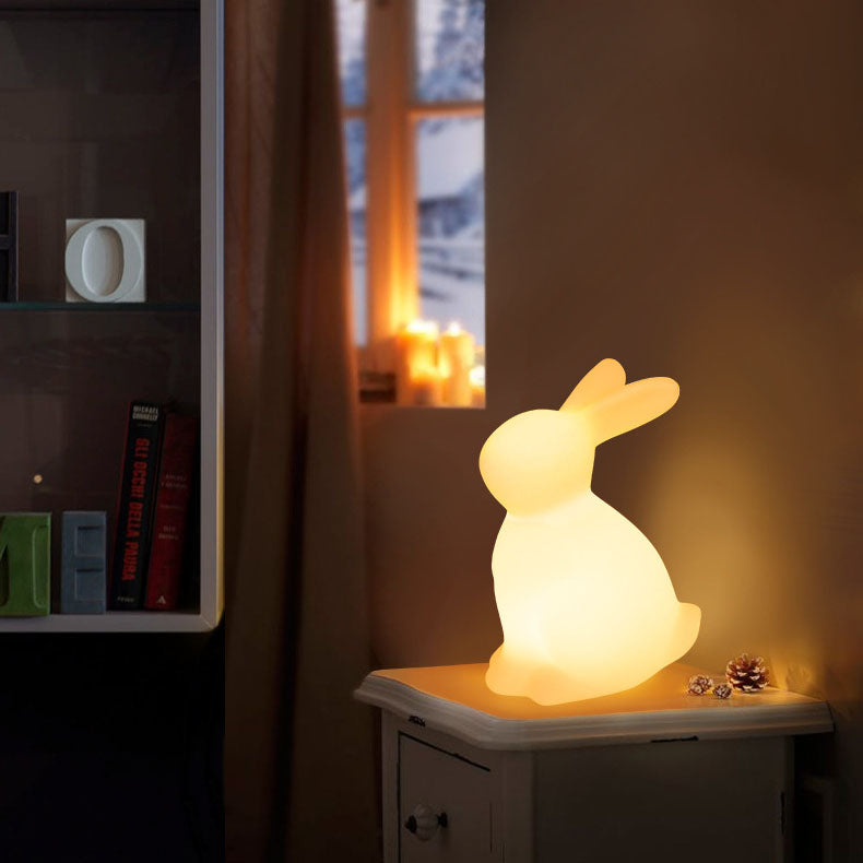 LED Kanin Bordlampe i Hvid med Blødt Lys