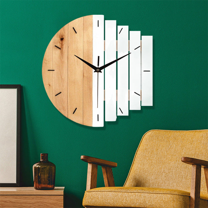Stille Træ Analog Vægur i Moderne Skandinavisk Design
