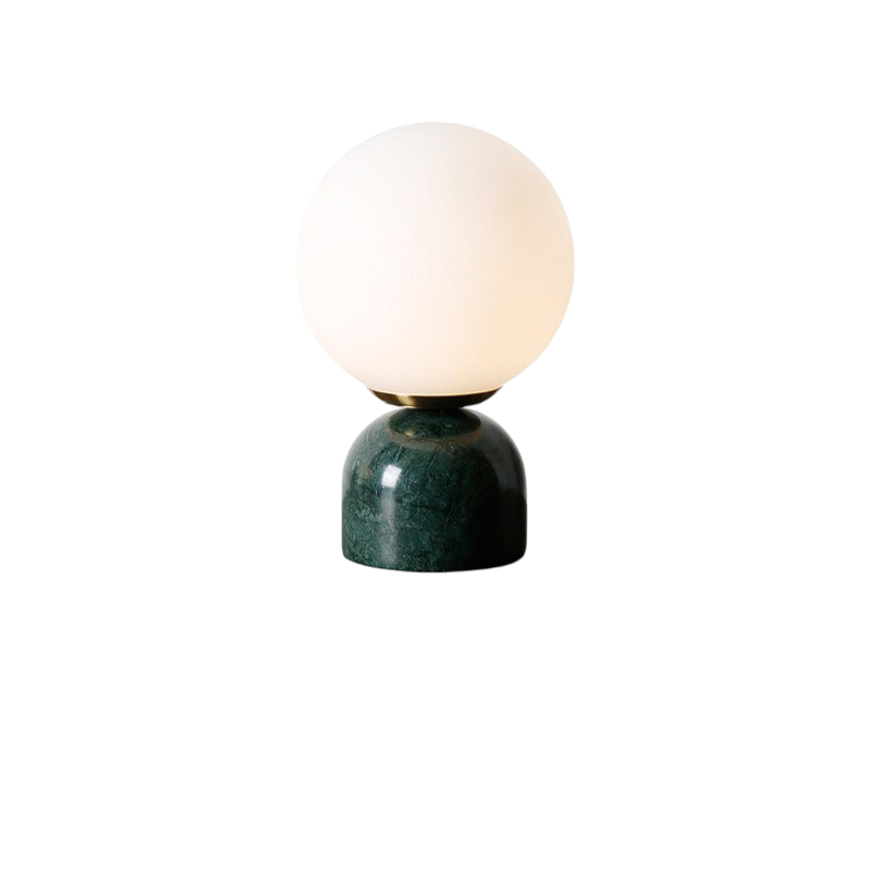 Marmorbordlampe med Glaskuppel – Skandinavisk Design