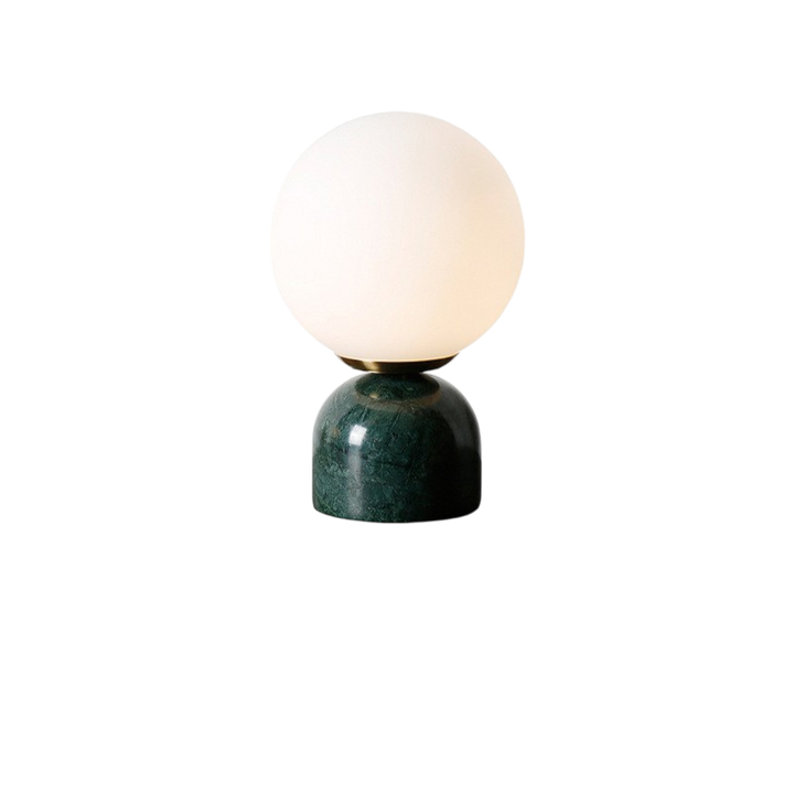 Marmorbordlampe med Glaskuppel – Skandinavisk Design