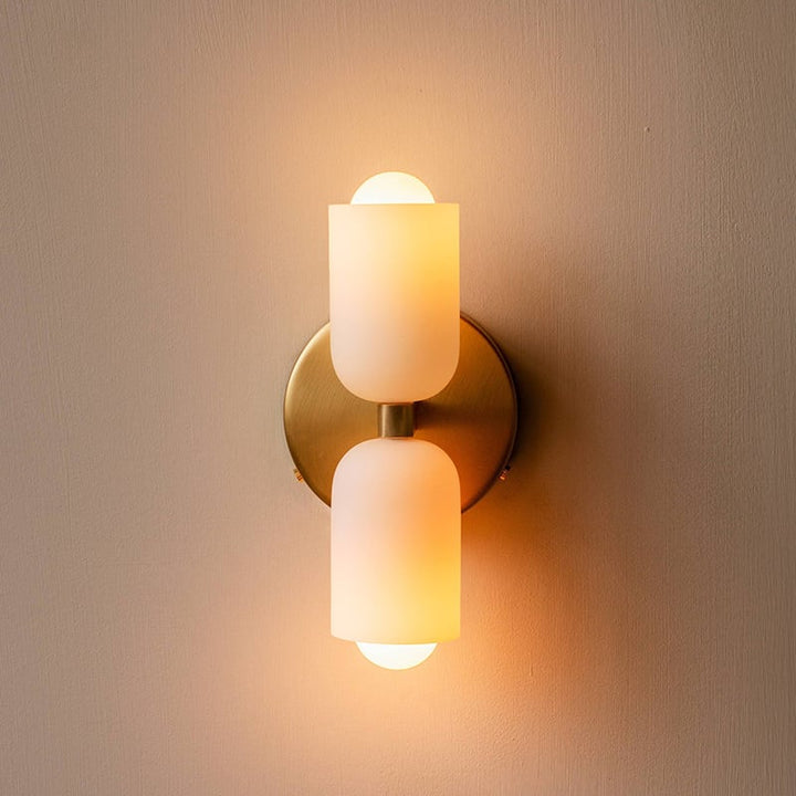 Moderne Op-Ned Væglampe i Glas og Metal, 30 cm