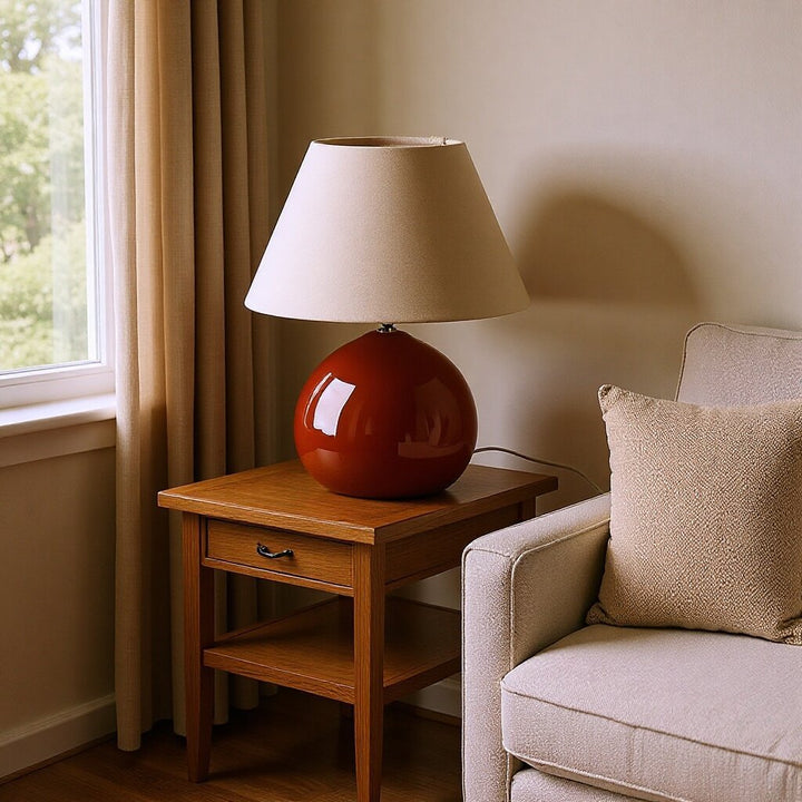 Vintage Kastanje-stil Bordlampe med Varmt Lys