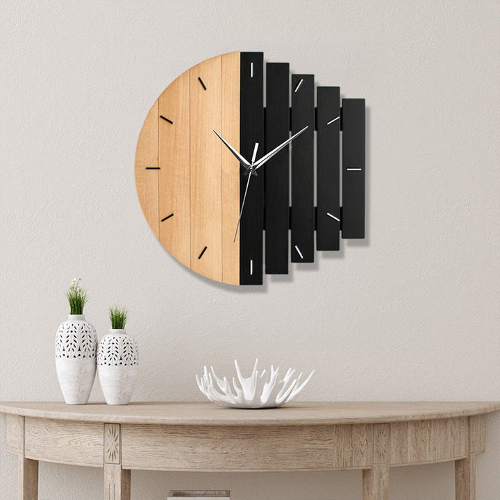 Stille Træ Analog Vægur i Moderne Skandinavisk Design