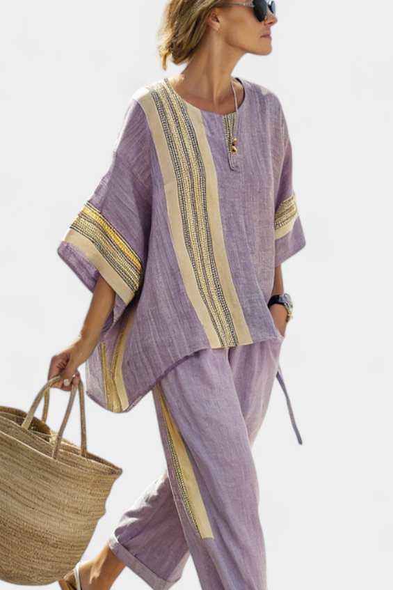 Via | Kvinders To-Delt Sæt Oversized Top & Tapered Bukser