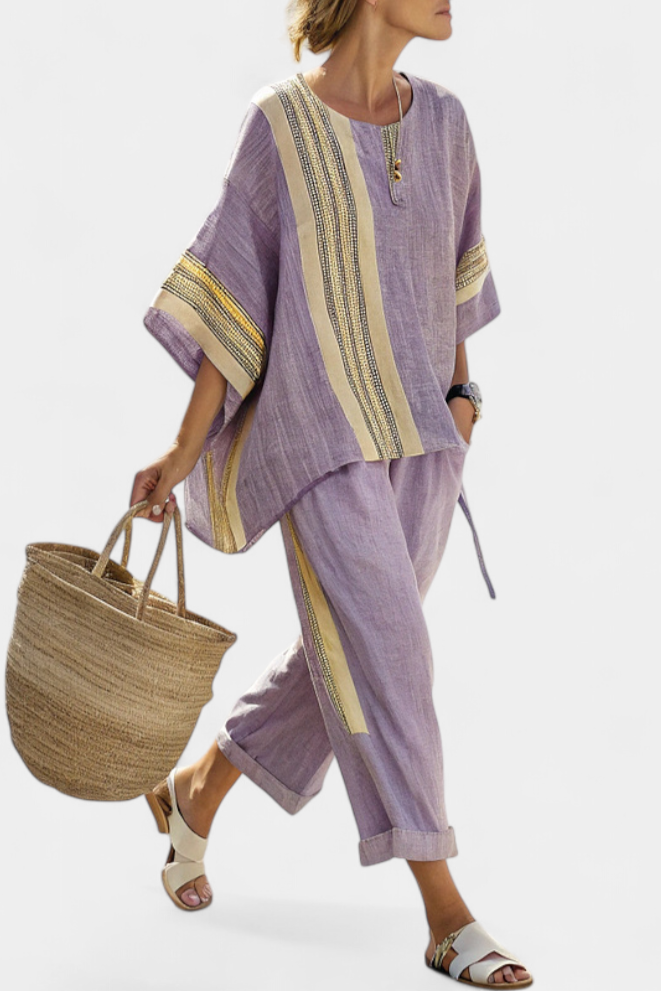 Via | Kvinders To-Delt Sæt Oversized Top & Tapered Bukser
