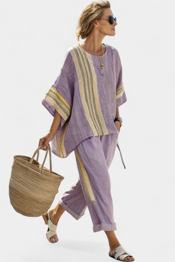 Via | Kvinders To-Delt Sæt Oversized Top & Tapered Bukser