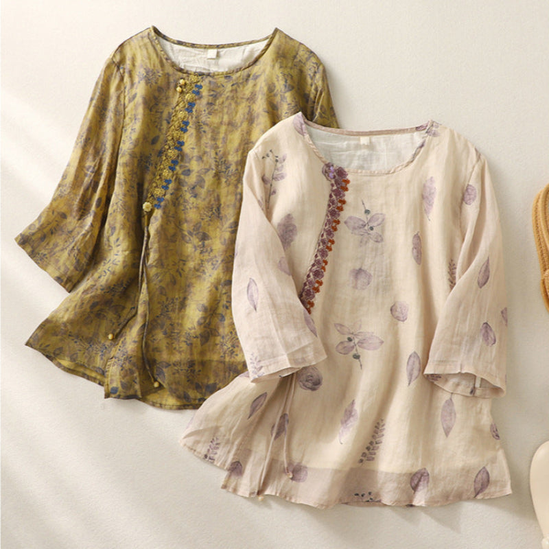 Noy™ | Blomsterprint Afslappet Bluse