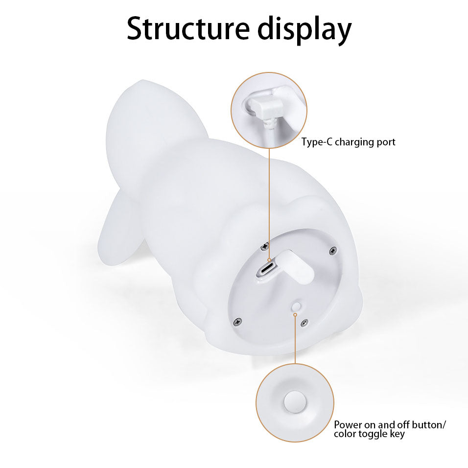 LED Kanin Bordlampe i Hvid med Blødt Lys
