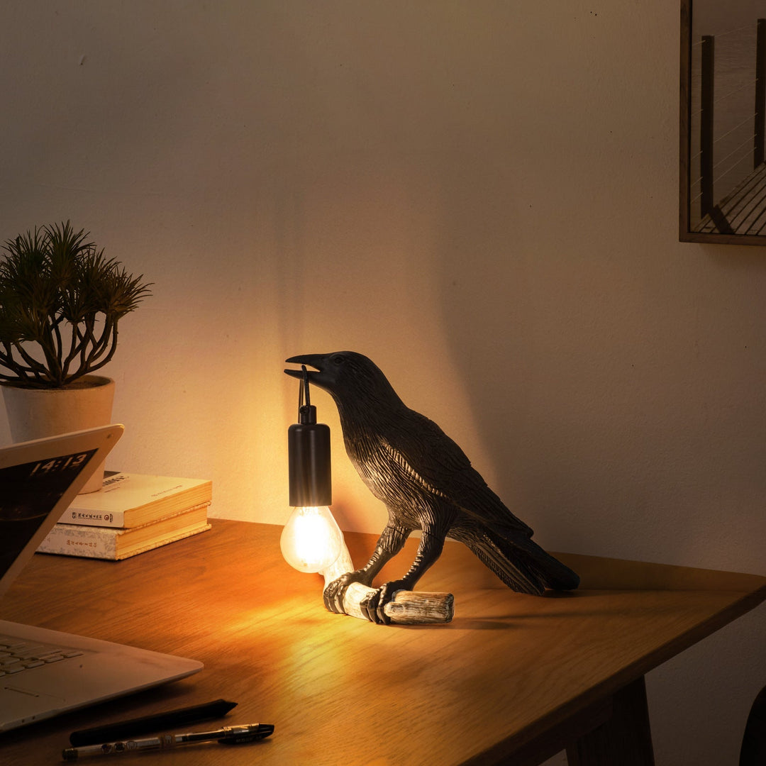 Fugle Bordlampe i Mini Størrelse med Blødt Lys